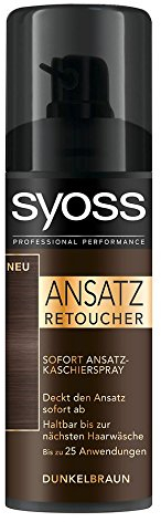 Syoss Professional Performance Ansatz Retoucher Sofort Ansatz-Kaschierspray braun, 120 ml