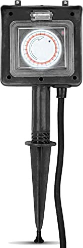 PerfectHD Multipresa da giardino a 2 prese, presa esterna con timer, multipresa, IP44, con picchetto - nero - 15 varianti