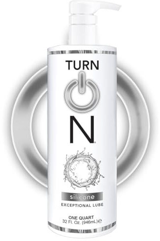 Turn On Silicone-Based Premium Personal Lubricant | Long Lasting Performance, Ultra Slick & Silky Smooth, Condom Safe Lube for Men, Women, and Couples, 32 fl oz