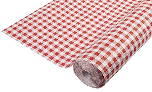 Pro Nappe - Ref 802070I - Mantel desechable en Papel gofrado - Gofrado único, estético y Profundo - Rollo de 20 M de Largo y 1,20 M de Ancho - Color Vichy Rojo