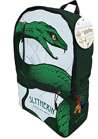 HARRY POTTER (Intricate Houses Serpeverde Zaino, Verde/Bianco, Taglia unica Unisex-Adulto