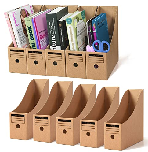 Sinxioer Stehsammler a4 breit, Stehsammler pappe stabil Flaches Bodendesign,stehordner pappe,Rechteck,10 sammelordner A4 mit Etiketten-Ausgezeichneter schreibtisch organizer!