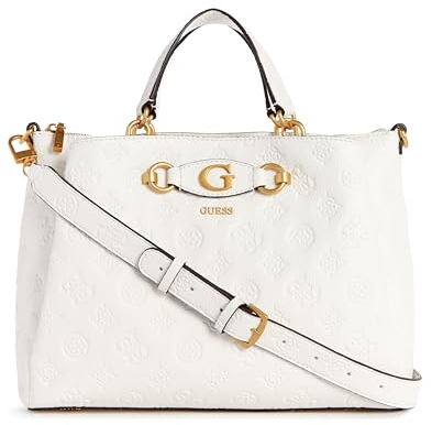 GUESS Handtasche Izzy Peony Girlfriend Satchel Stone Logo, Einheitsgröße
