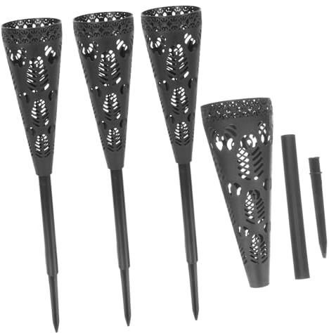 Cabilock 4 Stück Vase Außendekorationen Grabstein Grabstein Blumenhalter hohl Sonnenlicht Ornament Blumentöpfe im Freien Grab Blumenhalter menschlicher Sensor Blumentopf Container schmücken