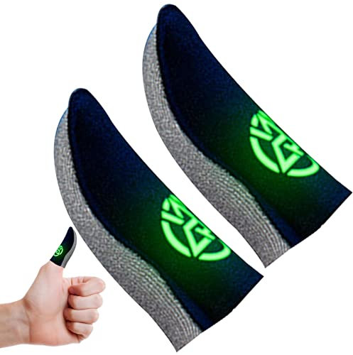 Xistuoz Lot de 2 manchons de doigts phosphorescents pour gamin_g, anti-transpiration pour jeux mobiles, gants de doigts respirants pour écran tactile