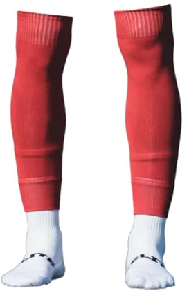 Proskary Stutzen Fussball Herren - Fußball-Stutzen ohne Socken - Stutzen schwarz rutschfest - Stutzenstrumpf mit Belüftungszone - Tube Stutzen hautfreundlich und pflegeleicht - Rot