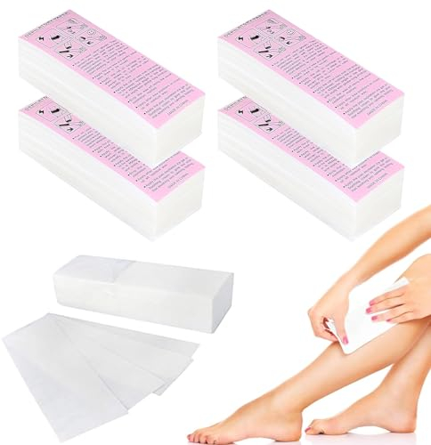 500 Pcs Vliesstreifen für Warmwachs und Zuckerpaste, 7 x 20cm Hautschonende und Reißfeste Enthaarungsstreifen aus Vlies für jede Art von Depilation auf Bein Brust Rücken Intimbereich Gesicht