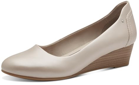 Jana Escarpins à Talon Compensé Vegan, Blanc (Pearlized), 39 EU