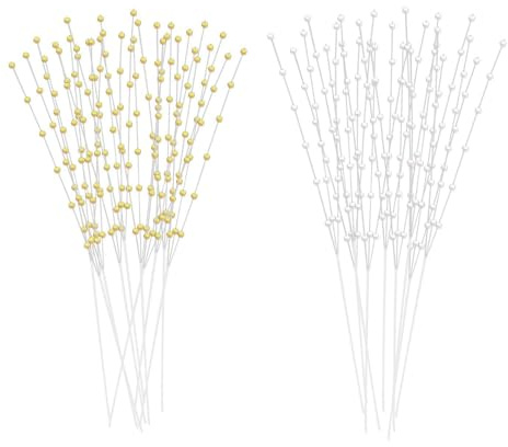 EPCDBBRT 40 Pieces Pearl Sticks, Pearl Strings, Wedding Flower Decorations, Artificial Pearl Bouquets, Bridal Bouquets, Wedding Cake Decorations, Wedding Diy Jewelry Accessories