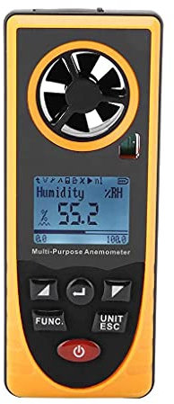 Medidor de Velocidad del Viento, anemómetro de Mano, medidor de Flujo de Aire portátil con retroiluminación LCD para Exteriores.