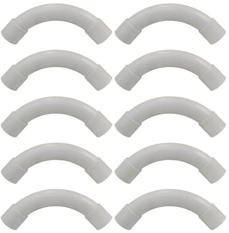 YUZNA Curva Di Raccordo Per Tubo Rigido Passacavi,Cavo Canale Installazione Universale per Case, Cantine, Pareti, Tetti, 10 pezzi (Ø 20 mm)