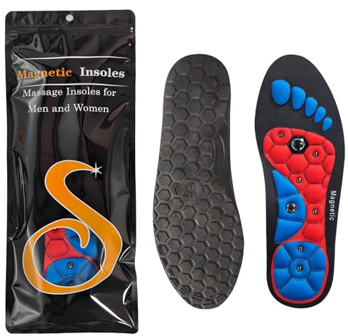 Ptyism Plantillas de Acupresión Magnética（rojo y azul丨40-43） Plantillas Magnéticas,Magnetische Einlegesohlen丨Las Plantilla de Acupresión，Reducir la Presión Del Pie.