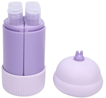 Yechiry 4 in 1 Travel Bottles for Toiletries, Proof Refillable Travel Containers Dispenser Set with Secure Sealing for Shampoo Conditioner Body Wash Lotion (Purple)
