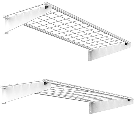 Wallmaster 2-Pack 15x45 Heavy Duty Garage Wall Shelving 45-inch-by-15-inch Wall Mount Garage Storage Rack Floating Shelves Max Load 400lb White