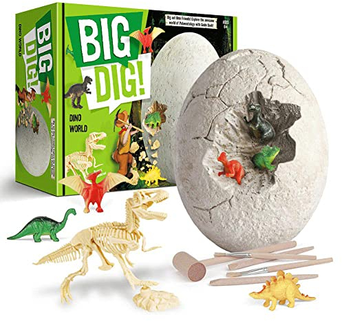 Surakey stor dino ägg dinosaurie utgrävningsset dinosaurie ägg XXL ägg 14 dinosauriefigurer dino ägg leksak för 6–10 år pojkar flickor barn gåva födelsedagsfest arkeologi
