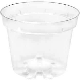 Garronda Vaso per Piante Rotondi in Plastica da Esterno e da Interno per Fiori, Giardini e Orchidee GD-0024 (1 Pezzo - Trasparente, ⌀ 21 cm H 16 cm)