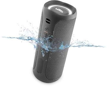 Vieta Pro Altavoz Bluetooth Potente, Resistente al Agua, 10H de Batería, Micrófono. Altavoz Portátil Grande True Wireless, Aux In, USB, Asistente de Voz y Sistema de Luces | #Party Negro