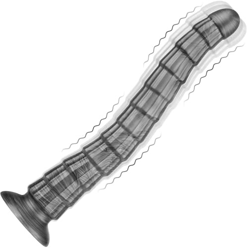 14.5 Inch Anal Vibrator BBC Dildo Vibrating Snake Dildo Huge Big Black Anal Dildo Black Butt Plug Monster Big Buzzy Butt Plug Fantasy Vibrating Tentacle