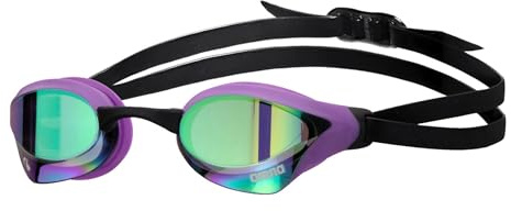 ARENA Lunettes de natation unisexes Cobra Core Swipe anti-buée pour homme et femme avec verres miroir en polycarbonate, émeraude/prune/noir