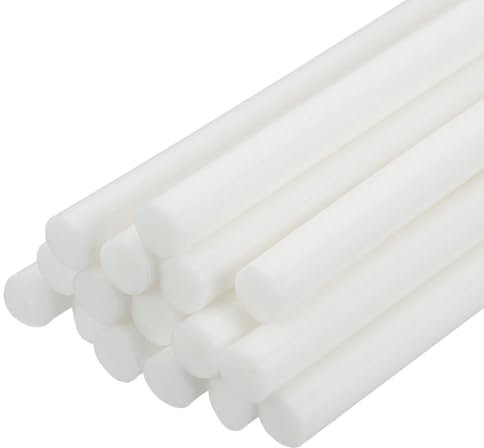 sourcing map 16 mini bastoncini di colla a caldo, 1,1 cm di diametro x 20 cm di lunghezza, in EVA, bianchi, mini bastoncini di colla a caldo per progetti fai da te e adesivi