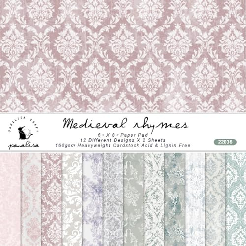 24 Sheets Scrapbook Paper,Scrapbooking Supplies Scrap Book Cardstock Pads Pattern Papers,Decoupage Paper Decorative Craft for DIY Journaling Supplies (C)