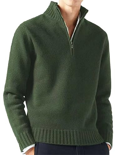 Maglione Collo Alto Felpa Zip Collo Giacca Maglione Senza Cappuccio Inverno Felpa Pile Pullover Invernale Lupetto Maglione da Uomo in Maglia Maglioni Cashmere Uomo Felpa Sweatshirt