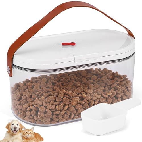 ZONJIE 3L Dog Dry Food Storage BPA Free with Date Memory Dial | Airtight Pet Food Container with Lid and Spoon Transparent pet Food Storage Container for Dry Foods