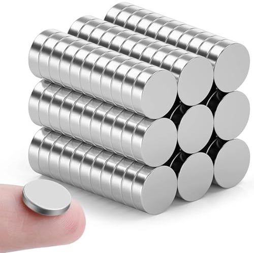 100Pcs N-52 Neo-dymium Disc Mag-nets 10x3 mm | Strong mini mag-nets for refrigerator, whiteboard, needle board; ideal for arts, crafts, photos wall and DIY organization