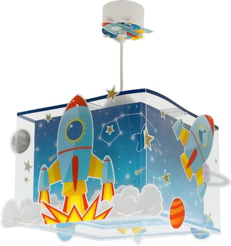 Dalber Lámpara Techo Colgante Infantil Rocket Cohete 63352M E27