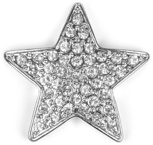 styleBREAKER Damen Magnet Brosche Stern Strass klein 2.7x2.7cm, Silber