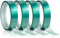 Newellsail 4 Rollen PET Klebebänder Hochtemperatur Polyester Klebeband Silikon Malerkrepp für Malen, Pulverbeschichtung, Eloxieren, Leiterplatten, Elektronik, Abkleben Löten (Grün, 20mmx33m)