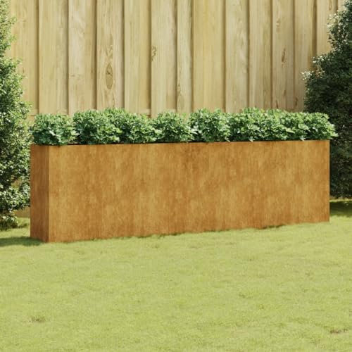 ZEYUAN Jardinera Acero corten 280x40x80 cm, Huerto Urbano Terraza, Jardineras Exterior, Jardineria Maceteros, Mesa De Cultivo, Huerto En Casa 824528