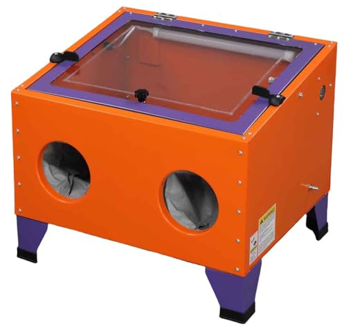 AutoForever 25 Gallon Air Sandblasting Cabinet,40-80 PSI Power Air Sand Blasting Cabinet,Heavy Duty Steel Sandblasting with Spray Gun & 4 Nozzle Bench Top Cabinet for Rust Removal,Stain,Paint