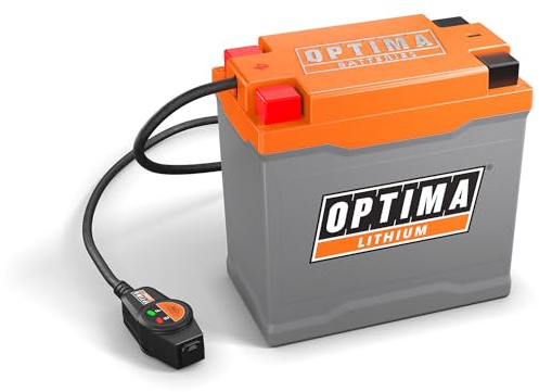 OPTIMA® QUAD16 ORANGETOP® LiFePO4 Lithium Motorcycle Battery with Built-in Engine Start Reserve, 480 CA, 8AH, ATV, UTV, 4-wheeler, Mower Battery. Replaces YTX16-BS, YTX20CH-BS, YB16A-AB, YTX16-BS-1