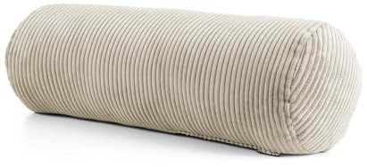 mokebo XXL Nackenrolle mit Cordbezug 'Der Powernap', gemütliche Kissenrolle, Zierkissen oder Dekokissen, auch als Stillkissen, Seitenschläferkissen oder Knierolle in Beige, 25x25x70 (B/H/T in cm)