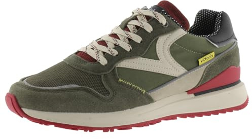 Victoria 1985 Basket Basse LEGGERA Nylon & Pièces Colorées & en Croûte De Cuir & Logo Rétro 8802111 pour Homme Kaki 44