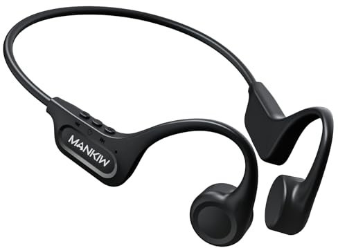 MANKIW Auriculares conducción ósea,Open-Ear Auriculares Inalámbricos Deportivos con Bluetooth 5.3, Resistentes al Agua IPX5 para Correr,Fitness y Ejercicio,8h Duración Batería