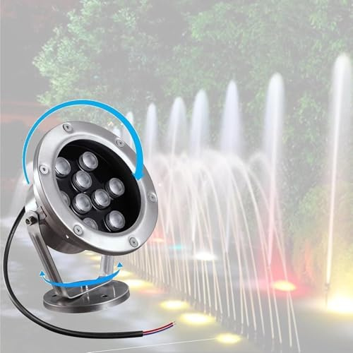 KjoiDWz Luz subacuática Impermeable for jardín y Piscina, Foco Azul for Exteriores, escaleras, Piscinas y decoración subacuática.(6W(12v))
