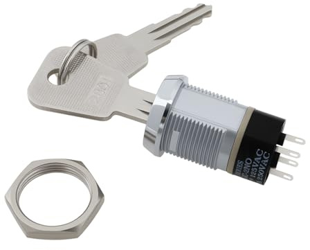 Create idea 4 Pin Electronic Dual Turn Key 2NO-2NC Switch 2A/250V 4A/125V 19mm Suitable for Various Panels Control Boxes
