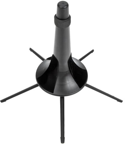 GARVALON Soporte para Trompeta Metálico Resistente con Base de Patas y Protector de Algodón Soporte Plegable para Instrumentos de Viento Exhibidor Portátil para Trompeta y Oboe