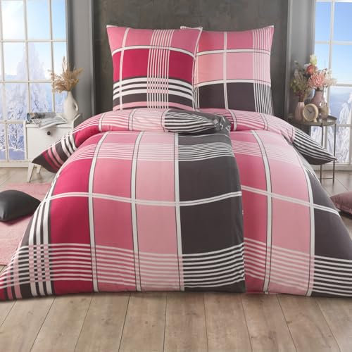 BFW 4 TLG Warme Microfaser Fleece Winter Bettwäsche 135x200 + 80x80 viel Auswahl, Design - Motiv:Design 1