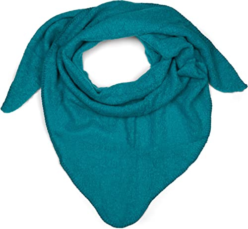 styleBREAKER Dam XXL stickad triangel halsduk enfärgad lätt melerad, triangelduk, vinterhalsduk varm mjuk, duk 01017128, Vattengrön, one size