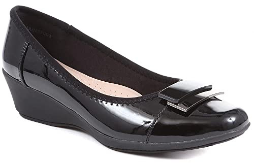 Cushioned Ballet Pumps - Black Patent Size 4