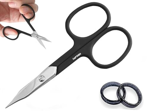 Forbici per unghie curve Forbici per cuticole Unghie Unghie dei piedi Qualità del marchio Extra fine Affilata per donna Uomo 4 pollici Nero