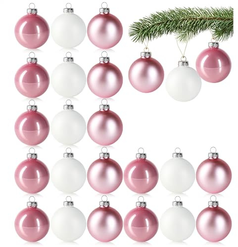 com-four® 24x Christbaumkugeln - schöne Weihnachtskugeln aus echtem Glas für Weihnachten - Baumschmuck für die Weihnachtstanne - Ø 6 cm