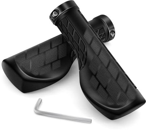 REETEE Fahrradgriffe Rutschfester Lenkergriffe Fahrrad Ergonomisch Fahrradlenker, Gummi Griffe Fahrrad, Griffe MTB für 22,2 mm,MTB,Mountainbike,Rennrad Lenker (schwarz)