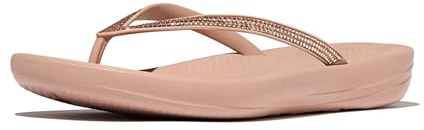 Fitflop Iqushion Sparkle Damen-Flip-Flop-Sandalen, Steinbeige, Beige (Classic Beige), 39 EU