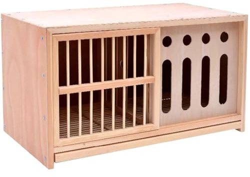Large Pigeon Cage, Solid Wood Sliding Door Bird Cage, Light-Proof Door Outdoor Pigeon Nest Box, Removable Tray(23.6IN*1)