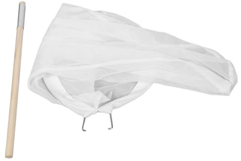 Barnfluga fångar nät med träpolhandtag Polyester Iron Scalewing Fly Net Nature Exploration Toy för utomhusspel