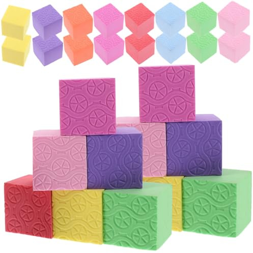 Hemobllo Blocchi Di Schiuma Colorati Cubici 50 Pezzi Set Educativo Per Ragazzo Ragazza Sviluppo Coordinazione Occhio-mano Creatività e Riconoscimento Colori